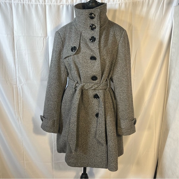 Worthington Charcoal Herringbone wool blend Blazer belted women’s - Picture 3 of 8